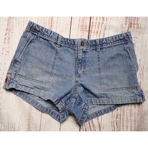 Aeropostale Womens Denim Shorts Size 7/8  Zip Hems 4-Pocket- 231306